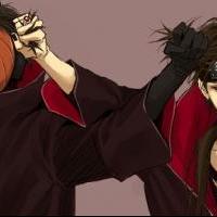 Tobi and Itachi Uchiha Hair Fight